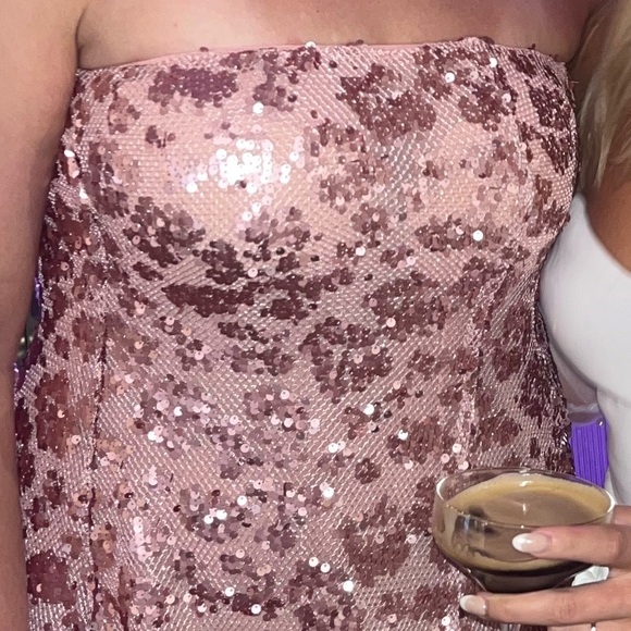 Meshki Pink Strapless Sequin Embellished Dress - Picture 4 of 5